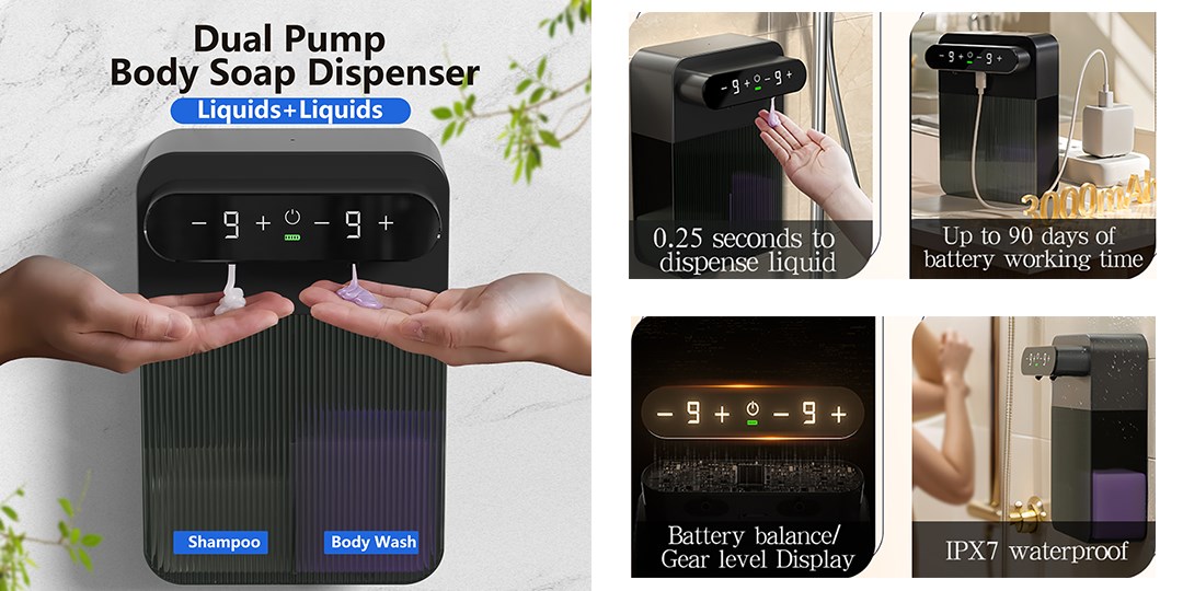 dual pump automatic soap dispenser